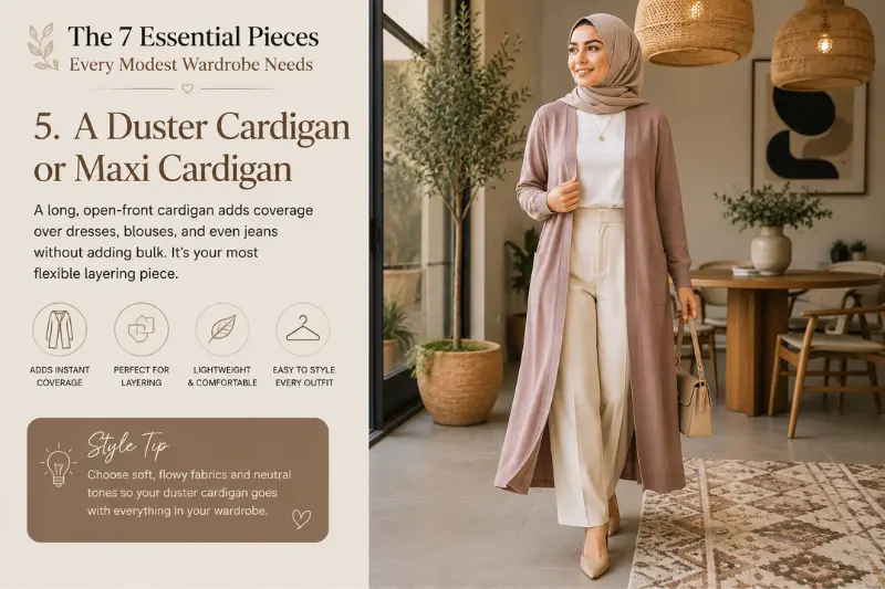 a duster cardigan or maxi cardigan