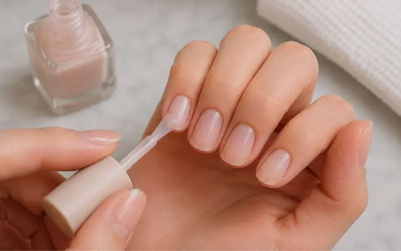 apply thin coats of sheer polish