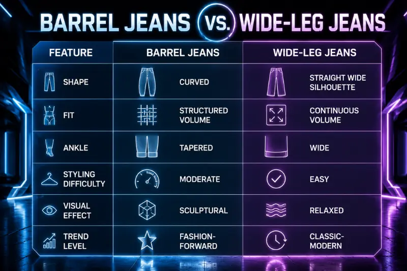 barrel jeans vs wide-leg jeans