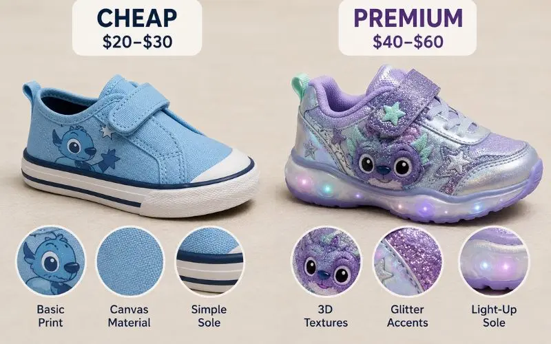 cheap vs premium stitch shoes