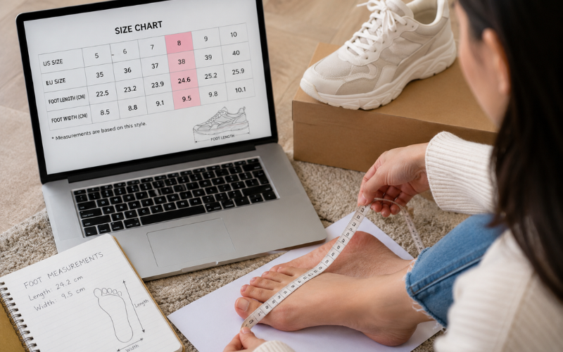 compare your measurement to the brand's specific size chart