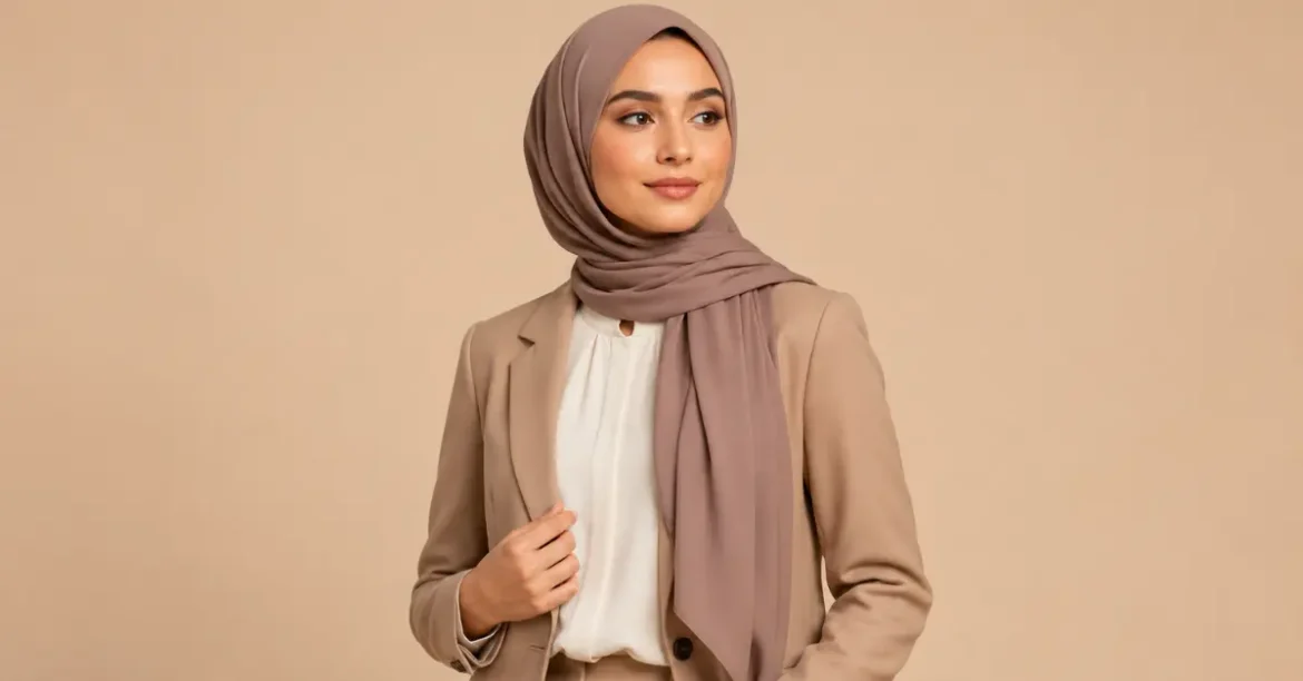 how to style hijab with blazer for office