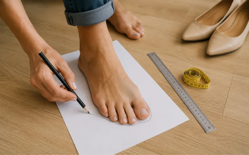 measure your foot width and length at home