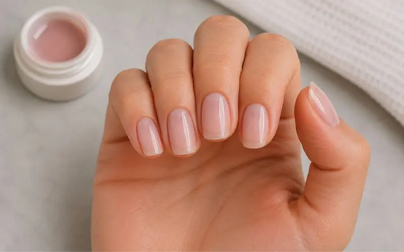 soap nails on gel or builder gel