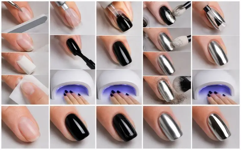 step by step how to do chrome nails