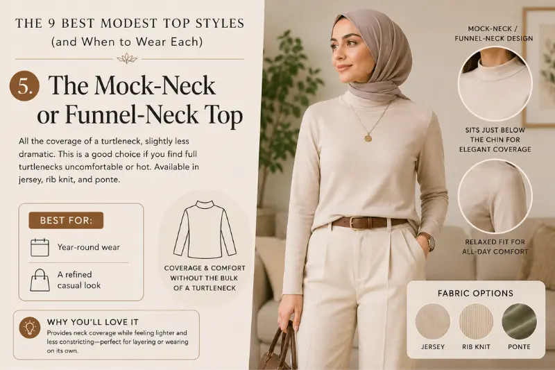 the mock neck or funnel neck top