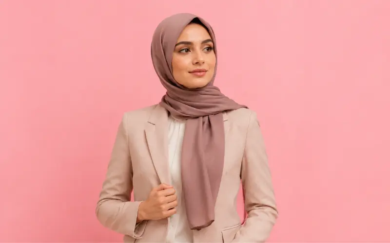 why hijab bunches up under a blazer