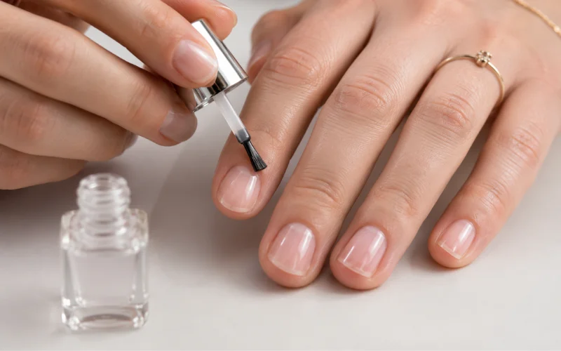apply a strengthening base coat