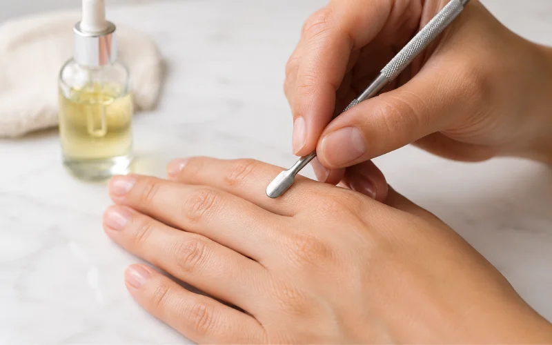 push cuticles back don't cut them