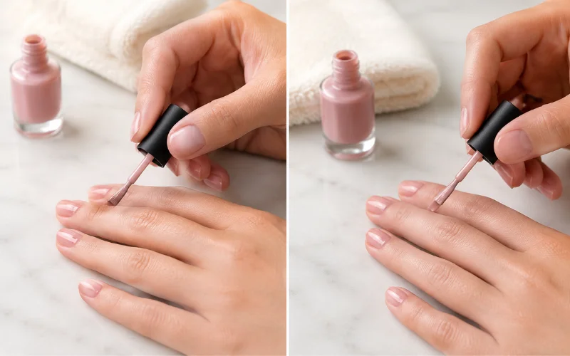 use two thin coats of color instead of one thick one